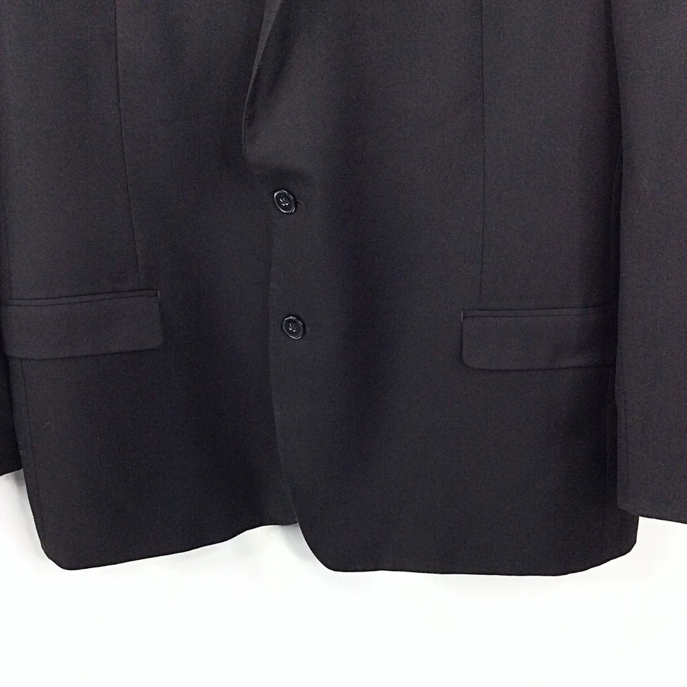 Calvin Klein 2 Button Suit Jacket Blazer Men's Size 48R Black 100% Wool
